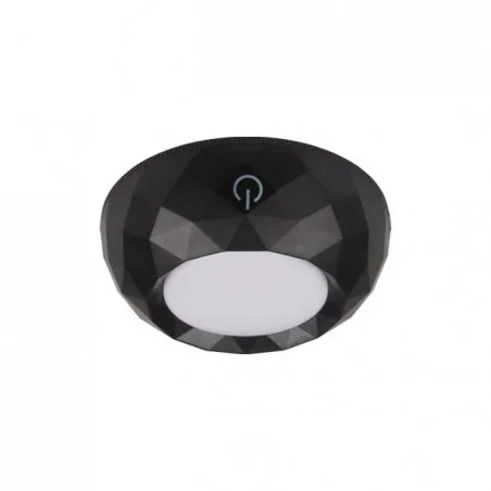 Oprawy-meblowe-podszafkowe - 2985 zestaw 2 czarnych okrągłych lamp podszafkowych samoprzylepnych aa  lvt 