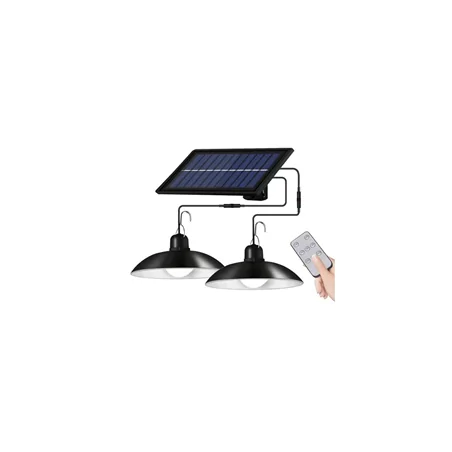 Naswietlacze-led-solarne - 0304 lampa solarna wisząca podwójna sterowana pilotem 6500k lvt 
