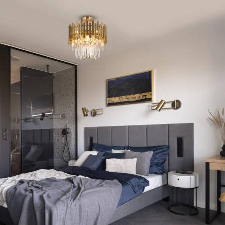 Lampy-sufitowe - ml8810 efektowana lampa sufitowa kryształowa złota 6xe14 aspen eko-light 