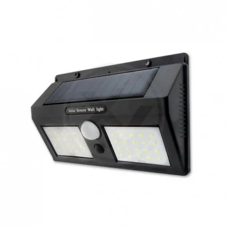 Kinkiety-ogrodowe - 0602 lampa solarna na ścianę z czujnikiem ruchu i zmierzchu zimne światło lvt 