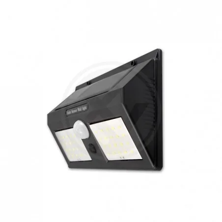 Kinkiety-ogrodowe - 0602 lampa solarna na ścianę z czujnikiem ruchu i zmierzchu zimne światło lvt 