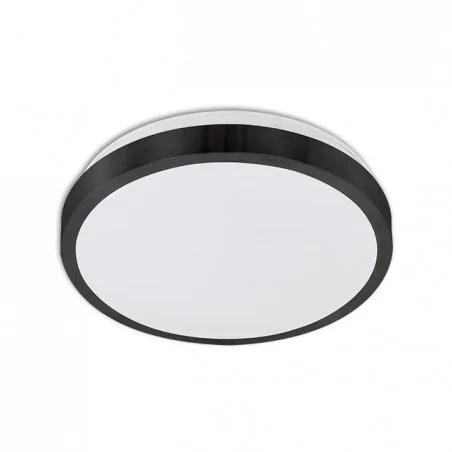 Plafony - 3452 czarny okrągły plafon z mikrofalowym czujnikiem ruchu ip44 solen lvt 