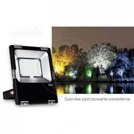 Naswietlacze-z-czujnikiem-ruchu - futt05 naświetlacz led z kolorowym światłem rgb 9 trybów 10w cct lvt 