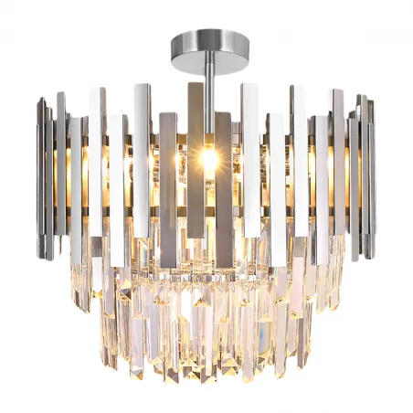 Lampy-sufitowe - ml8809 kryształowy żyrandol chrom na 6 żarówek e14 aspen chrome eko-light 