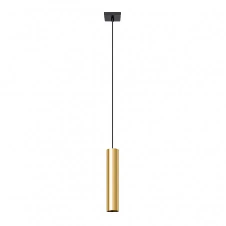 Lampy-sufitowe - lampa wisząca  tuba złoty połysk do kuchni nowoczesna gu10 lagos 1 sl.1200 sollux 