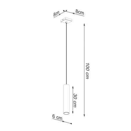 Lampy-sufitowe - lampa wisząca  tuba złoty połysk do kuchni nowoczesna gu10 lagos 1 sl.1200 sollux 