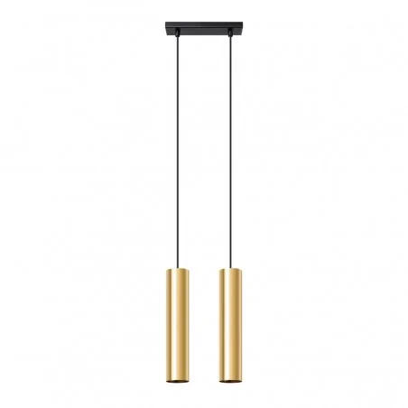 Lampy-sufitowe - lampa wisząca sufitowa nowoczesna zwisające tuby podwójna złoty połysk lagos sl.1241 sollux 