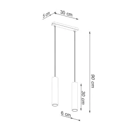 Lampy-sufitowe - lampa wisząca sufitowa nowoczesna zwisające tuby podwójna złoty połysk lagos sl.1241 sollux 