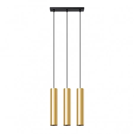 Lampy-sufitowe - sl.1201 zwisające tuby lampa potrójna złota do kuchni 3xgu10 lagos 3l sollux 
