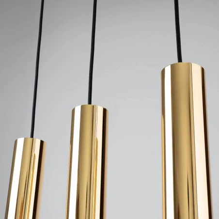 Lampy-sufitowe - sl.1201 zwisające tuby lampa potrójna złota do kuchni 3xgu10 lagos 3l sollux 