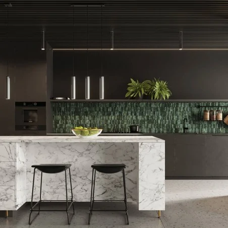 Lampy-sufitowe - lampa wisząca chromowana tuba pojedyncza nad wyspę kuchenną gu10 lagos 1 sl.1204 sollux 