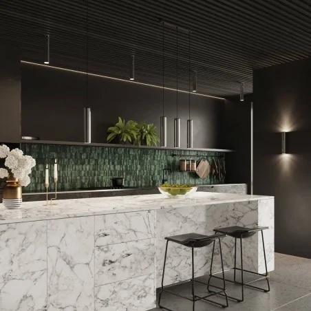 Lampy-sufitowe - lampa wisząca chromowana tuba pojedyncza nad wyspę kuchenną gu10 lagos 1 sl.1204 sollux 