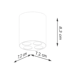 Lampy-sufitowe - sl.1210 polska czarna tuba led natynkowa zoe 9w 4000k 887lm sollux 