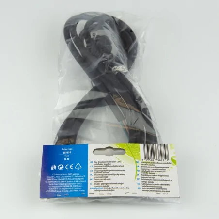 Przedluzacze-elektryczne - przewód przyłączeniowy guma 2×1,5mm, 3m czarny s03330 emos - 2421230230 