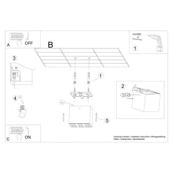 Lampy-sufitowe - sl.1211 prostokątna lampa led natynkowa czarna ozzy 16w 4000k sollux 