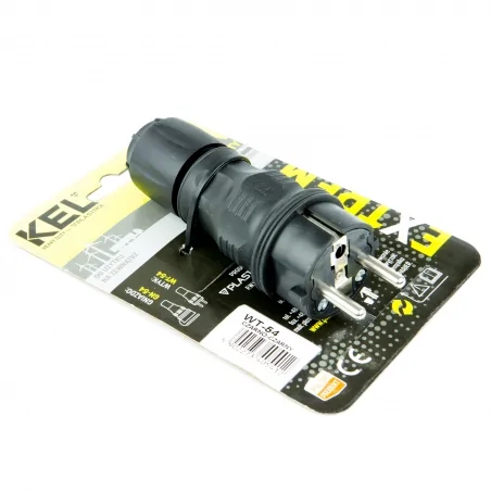 Wtyki-silowe - wtyczka 16a z dławikiem ip54 kel heavy duty wt-54 czarno-czarny extrem plastrol 