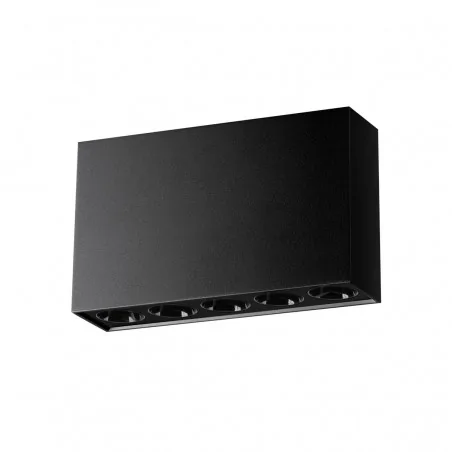 Lampy-sufitowe - sl.1212 prostokątna lampa led natynkowa czarna sole 11w 4000k sollux 