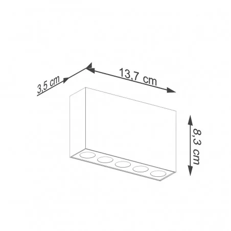 Lampy-sufitowe - sl.1212 prostokątna lampa led natynkowa czarna sole 11w 4000k sollux 