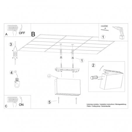 Lampy-sufitowe - sl.1212 prostokątna lampa led natynkowa czarna sole 11w 4000k sollux 