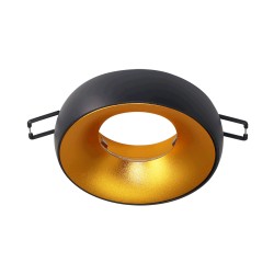Oprawy-sufitowe - ad-od-6520/b-c okrągła ramka dekoracyjna oprawy punktowej gu10 czarno-złota dorado r orno