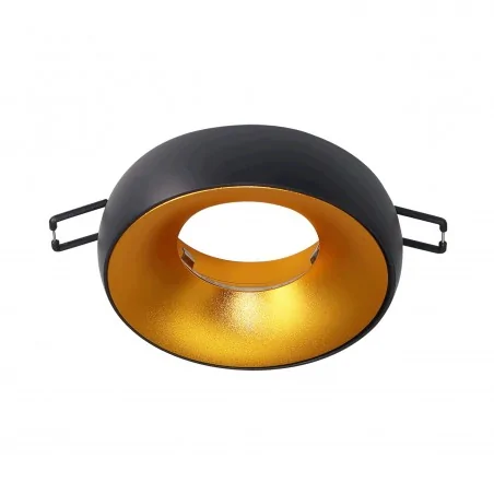 Oprawy-sufitowe - ad-od-6520/b-c okrągła ramka dekoracyjna oprawy punktowej gu10 czarno-złota dorado r orno 