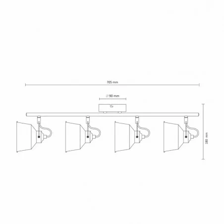 Lampy-sufitowe - 311849 spot oświetleniowy poczwórny listwa 4xe14 czarna niko polux-goldlux 