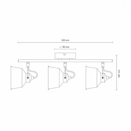Lampy-sufitowe - 311832 potrójna listwa oświetleniowa spot czarny 3xe14 niko polux-goldlux 