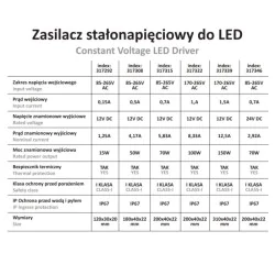 Zasilacze-led - 317339 zasilacz do taśm led stałonapięciowy 24v 150w ip67 polux-goldlux 