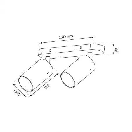 Lampy-sufitowe - ml0691 podwójna lampa sufitowa listwa 26cm 2xgu10 ricky eko-light 