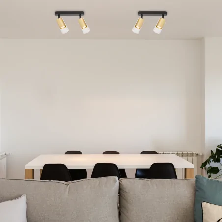 Lampy-sufitowe - ml0691 podwójna lampa sufitowa listwa 26cm 2xgu10 ricky eko-light 