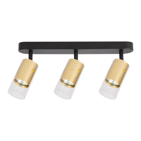 Lampy-sufitowe - ml0692 spot oświetleniowy złoto-czarny 3xgu10 ricky eko-light 