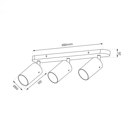 Lampy-sufitowe - ml0692 spot oświetleniowy złoto-czarny 3xgu10 ricky eko-light 