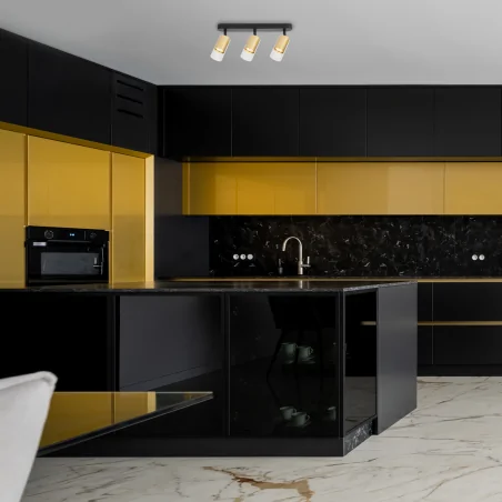 Lampy-sufitowe - ml0692 spot oświetleniowy złoto-czarny 3xgu10 ricky eko-light 