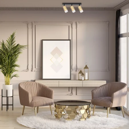 Lampy-sufitowe - ml0692 spot oświetleniowy złoto-czarny 3xgu10 ricky eko-light 