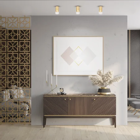 Lampy-sufitowe - ml0688 złota oprawa sufitowa downlight gu10 tuba 12cm ricky eko-light 