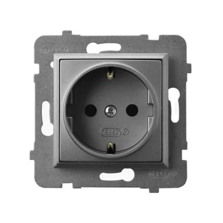 Gniazda-pojedyncze-podtynkowe - gniazdo pojedyncze z uziemieniem schuko szary mat gp-1us/m/70 aria ospel 