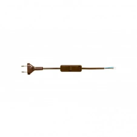 Kable-i-przewody - sp/w 1,90 przewód przełączeniowy brązowy 190cm z włącznikiem zamel 