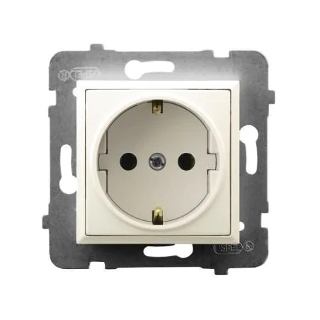 Gniazda-pojedyncze-podtynkowe - gniazdo pojedyncze z uziemieniem schuko ecru gp-1us/m/27 aria ospel 