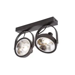 Kinkiety-do-salonu - ruchomy czarny kinkiet ar111 led leon 2xgu10 0827 lvt 