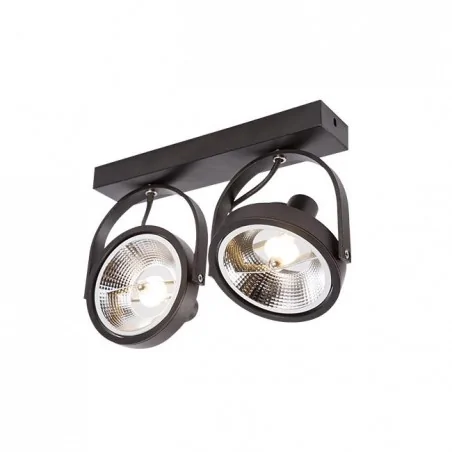 Kinkiety-do-salonu - ruchomy czarny kinkiet ar111 led leon 2xgu10 0827 lvt 