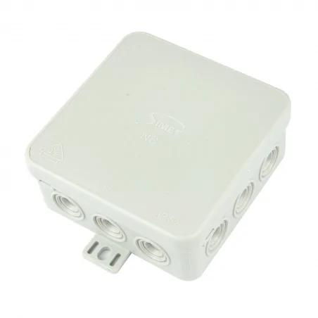 Puszki-natynkowe - puszka natynkowa szara ip54 samozatrzaskowa z dławnicą zintegrowaną n6 fastbox simet 