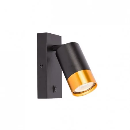 Kinkiety-do-salonu - czarno-złoty kinkiet klemens gu10 1640 lvt 