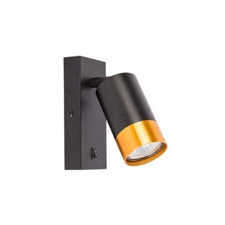 Kinkiety-do-salonu - czarno-złoty kinkiet klemens gu10 1640 lvt 