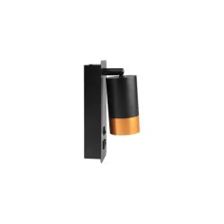 Kinkiety-do-salonu - czarno-złoty kinkiet z usb gu10 klemens 1661 lvt 