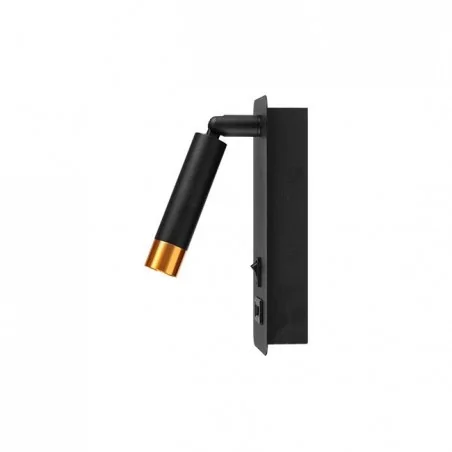 Kinkiety-do-salonu - czarno-złoty kinkiet do czytania piero g9 usb 1444 lvt 