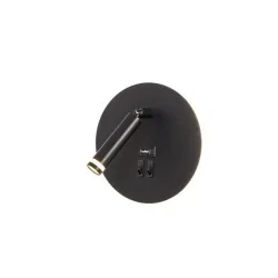 Kinkiety-do-salonu - czarny kinkiet do czytania piero g9+led usb 1365 lvt 
