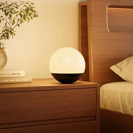 Lampki-nocne - 325440 lampka nocna kula biało-czarna led 3000k usb pako polux - goldlux 