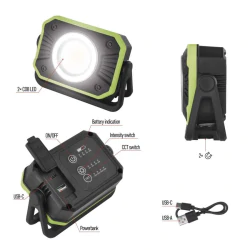Naswietlacze-led-przenosne - p4542 naświetlacz led cob 900lm powerbank 2×2000mah ładowalny emos 