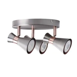 Lampy-sufitowe - kinkiet ścienno-sufitowy potrójny srebrny/miedziany gu10 3x35w mileno el-30 asr-an 29113 kanlux 