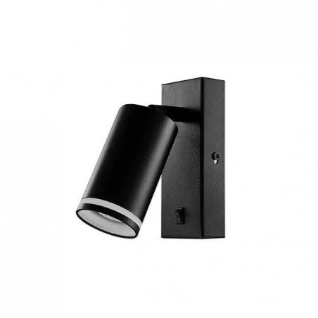 Kinkiety-do-salonu - czarny kinkiet do czytania ring gu10 0296 lvt 